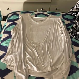 Plain white v neck long sleeve